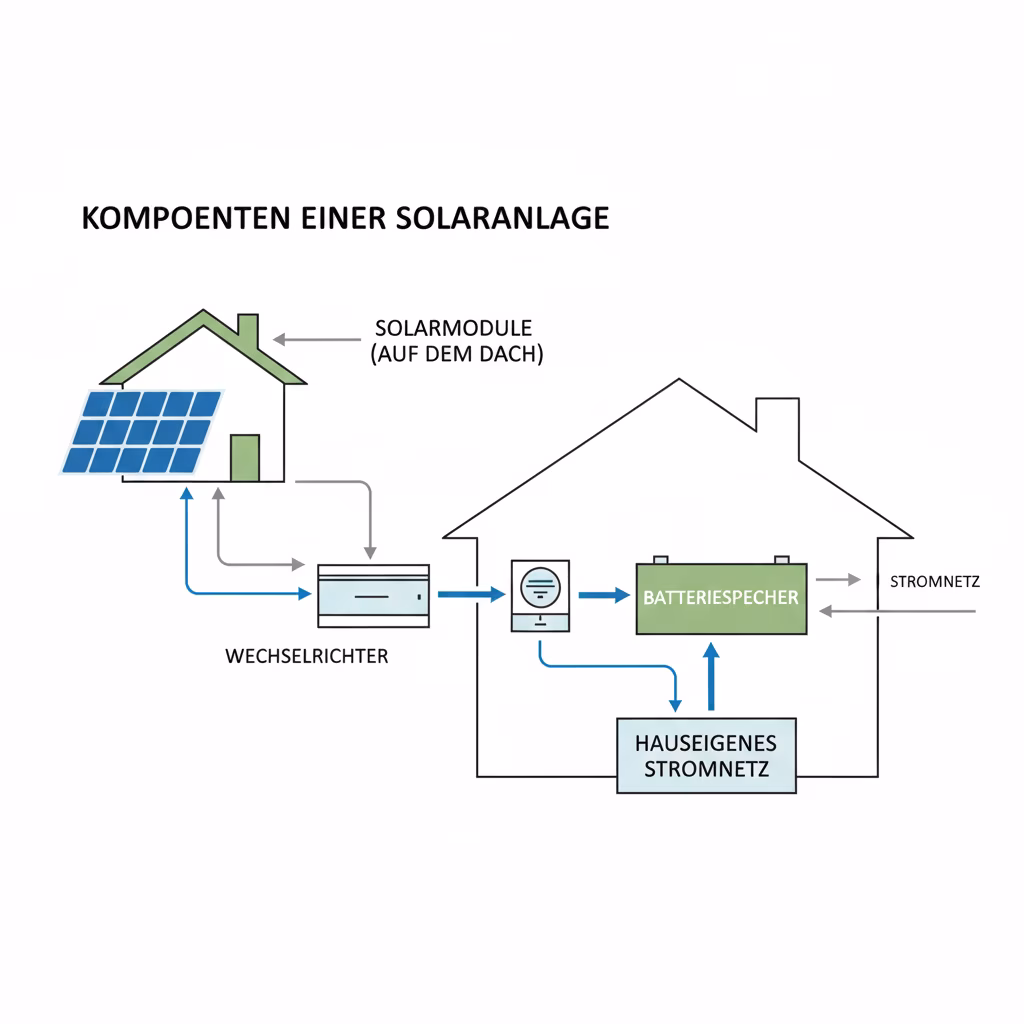 Komponenten einer Solaranlage